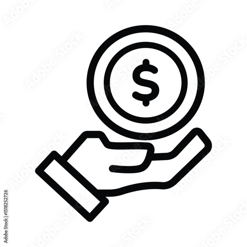 Hand holding a dollar coin ideal for financial and banking visuals, savings concepts, investment themes, and cryptocurrency presentations.