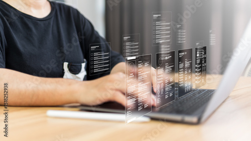 Фотография Business document approval relies on database management, secure server access,