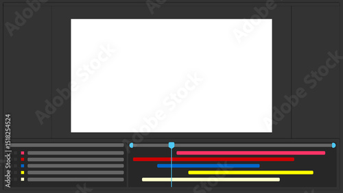 Video Editing Timeline Interface Illustration  Flat UI  Dark Mode