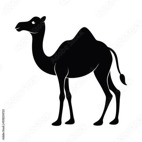 A Arabian man riding on a camel silhouette vector illustration