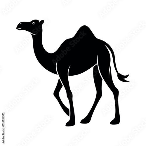 A Arabian man riding on a camel silhouette vector illustration