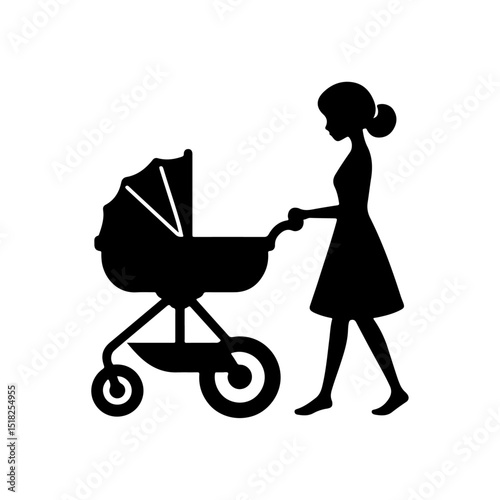  baby stroller silhouette
