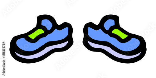 
Vector illustration of a color pair of sneakers on a white isolated background