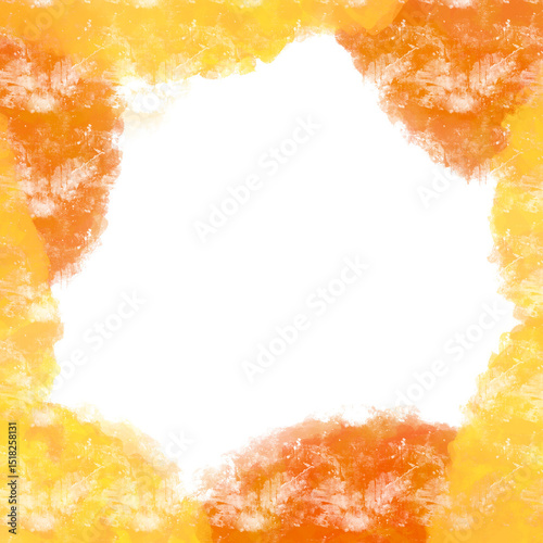 Frame of orange illustration. Lemon orange abstract, bold strokes, expressive, high contrast, modern art, contemporary painting, artistic, creative expression, textured, colorful.
