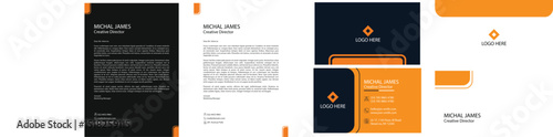 Stationary Designs, Letterhead, business card, envelop 
corporate company branding EPS file easy to edit