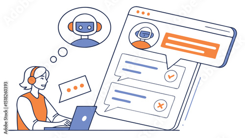 AI Chatbot Interface in 3D Style