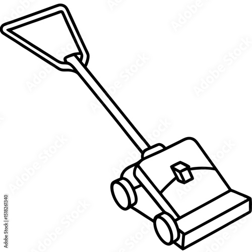 Modern Outline Electric Tiller Vector on White Background