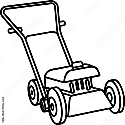 Modern Outline Electric Tiller Vector on White Background