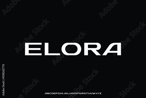 Wide bold elegance alphabet display font vector illustration for branding design