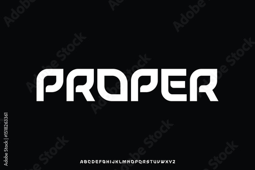Bold decorative sans serif alphabet display font illustration
