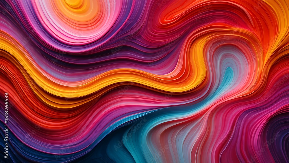 Obraz premium Abstract Colorful Swirls Vibrant Hues and Dynamic Flowing Lines