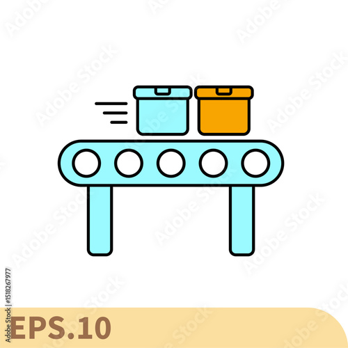 conveyor line icons  symbol vector elements for infographic web