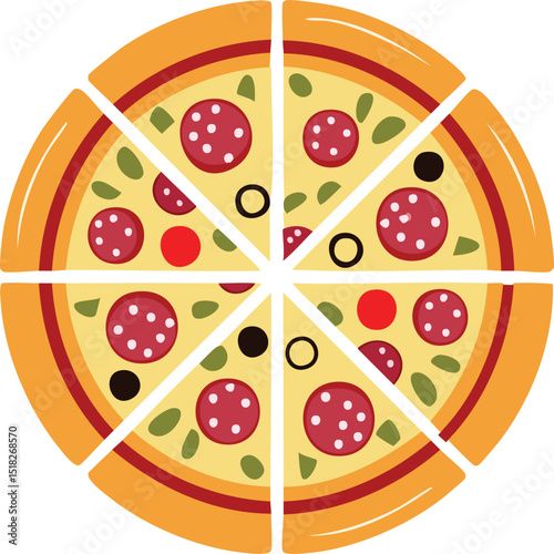 Cheesy Slice of Pizza Vector Illustration – Tasty Fast Food Clip Art