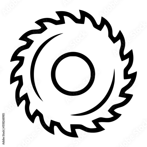 Minimalist Circular Saw Blade Icon