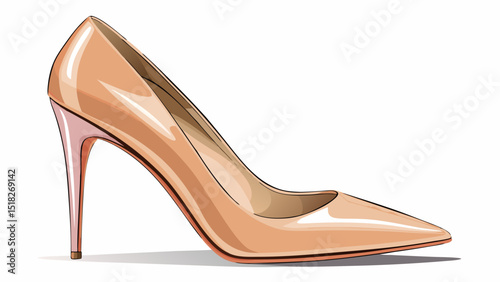 Classic nude pointed toe pumps displayed in close-up on white, emphasizing sleek lines, formal style, office-to-evening versatility, and the essential staple in any elegant woman’s wardrobe.