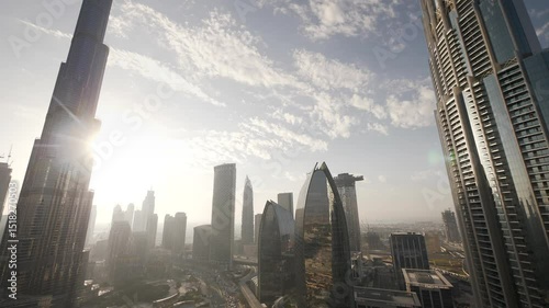 Spectacular City View of a High Rise Modern Buildings 