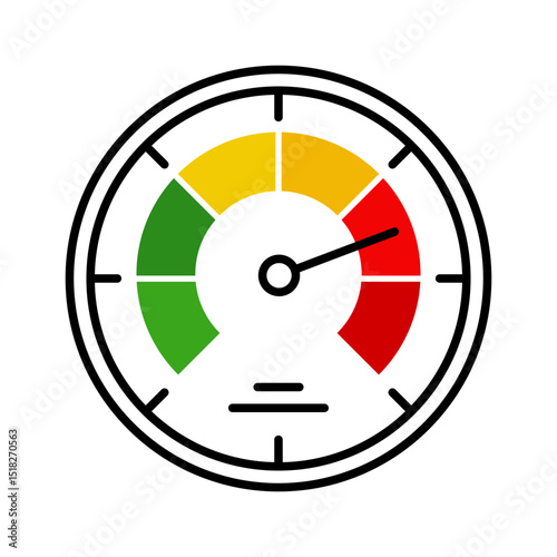 Speedometer icon. Flat color style.