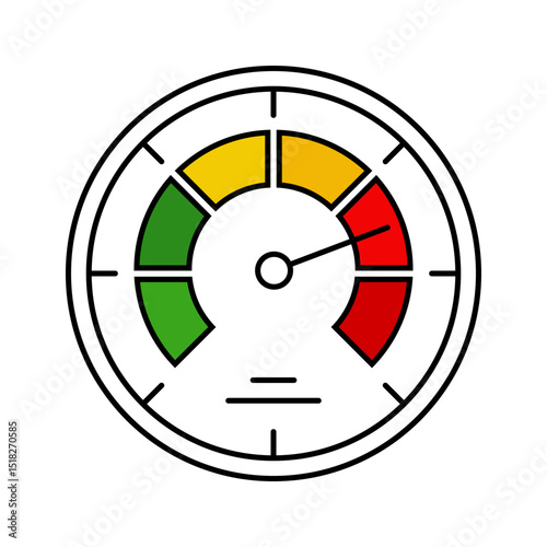 Speedometer icon. Lineal color style.