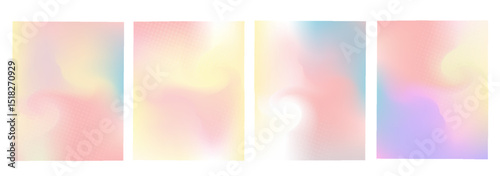 Set of vector gradient backgrounds with grainy texture. For covers, wallpapers, branding, business cards, social media and other projects. You can use the grainy texture for any of the backgrounds.