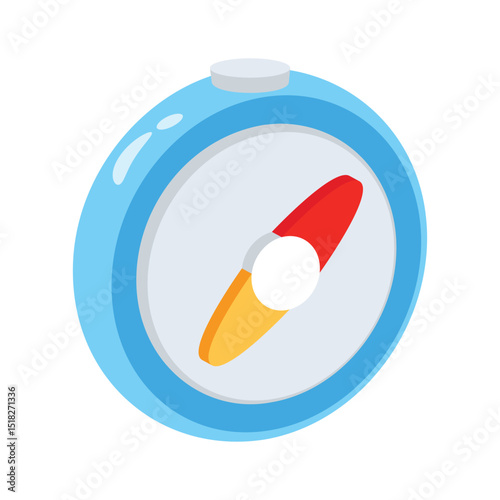 Easy to edit 2d icon of compass with direction arrows