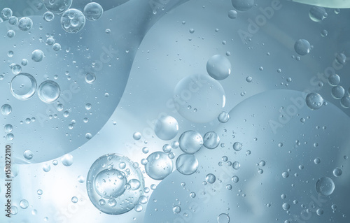 Abstract blue water bubbles background