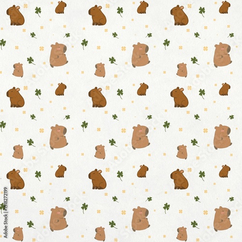 seamless pattern with capibara 