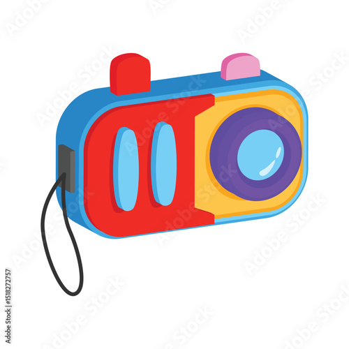 An editable 2d icon showing classic camera