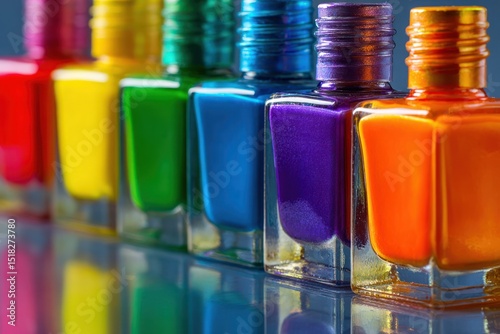 Wallpaper Mural Colorful Nail Polish Bottles in a Rainbow Spectrum Arrangement Torontodigital.ca
