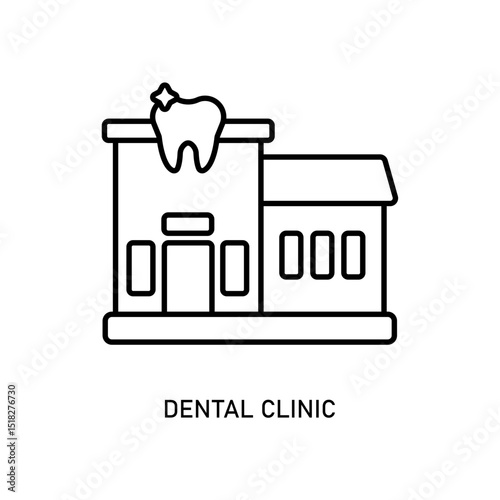 Icon a dental clinic, isolated against a clean background.