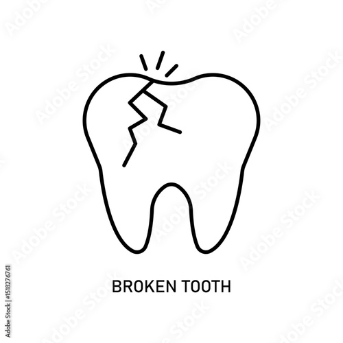 Icon a broken tooth, isolated against a clean background.