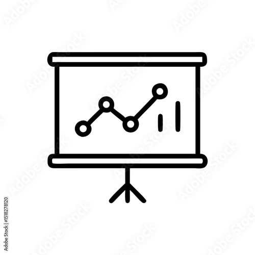 Presentation board with growth chart icon