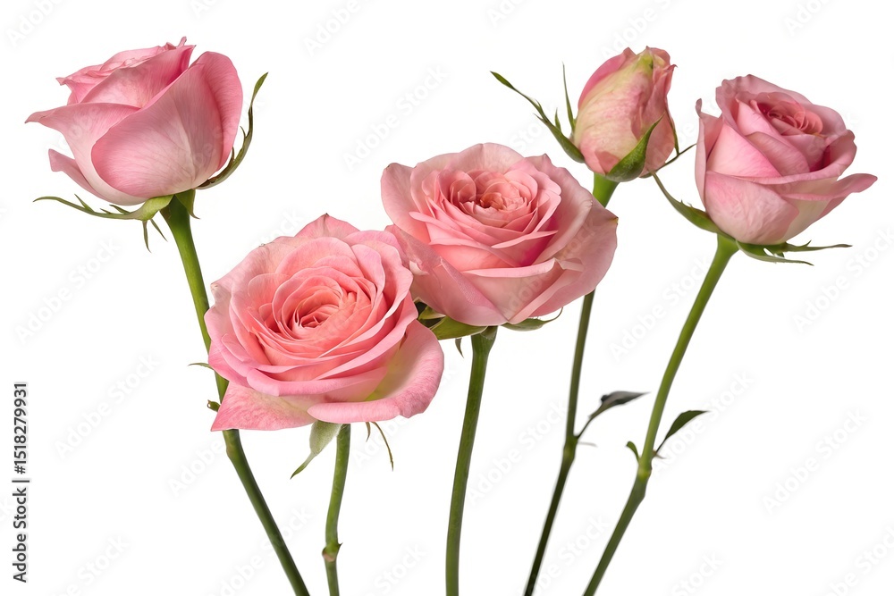 Obraz premium pink roses on white background