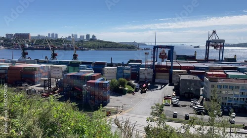 Sea port of Vladivostok Russia photo
