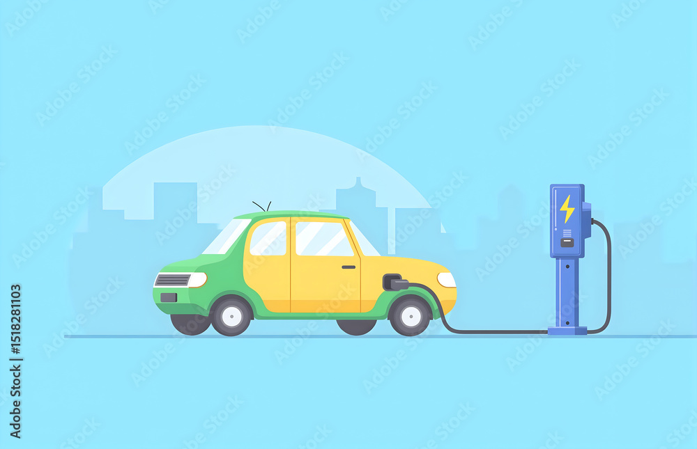 Electric Vehicle Charging Scene Electric Vehicle Charging Scene