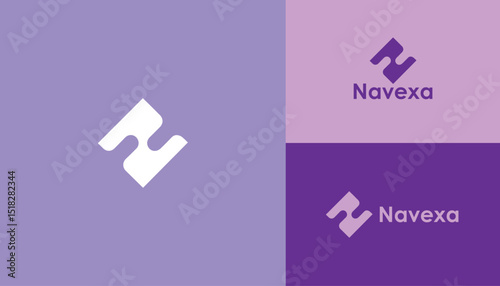 Abstract Purple and White Logo Design Concept Modern, Minimalist, and Creative