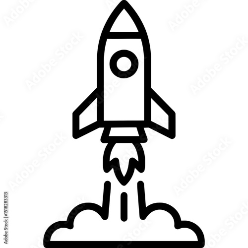 Minimalist rocket launch icon design
