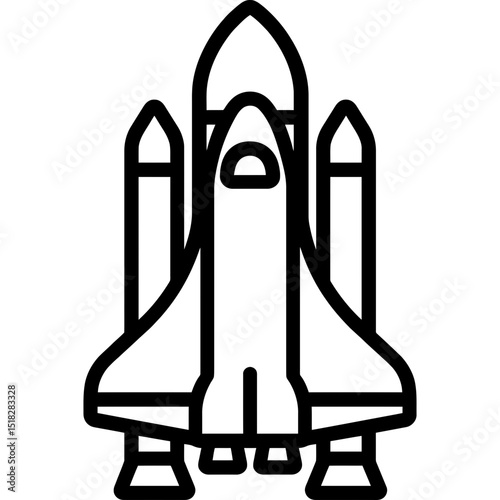 Minimalist space shuttle icon with bold lines