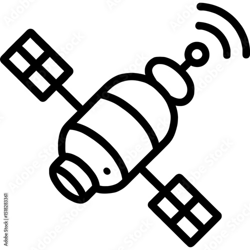 Minimal space probe icon with extended instruments