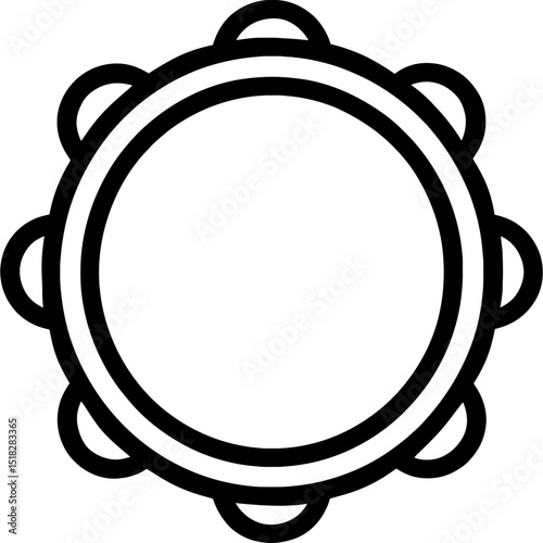 Vector style tambourine outline icon