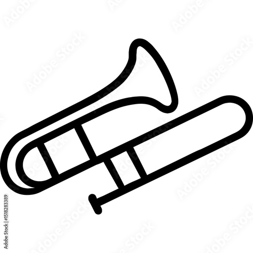 Minimalist trombone outline design