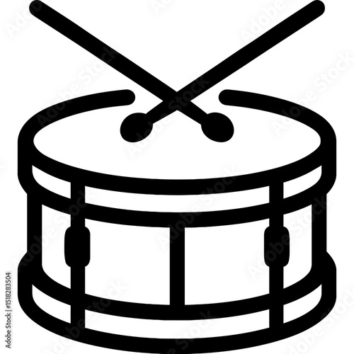 Minimalist snare drum icon design