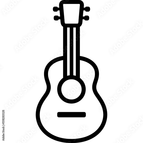 Minimalist acoustic guitar outline icon