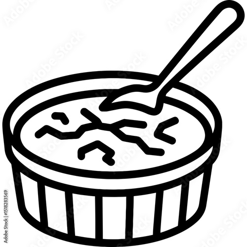 Minimalist crème brûlée icon design