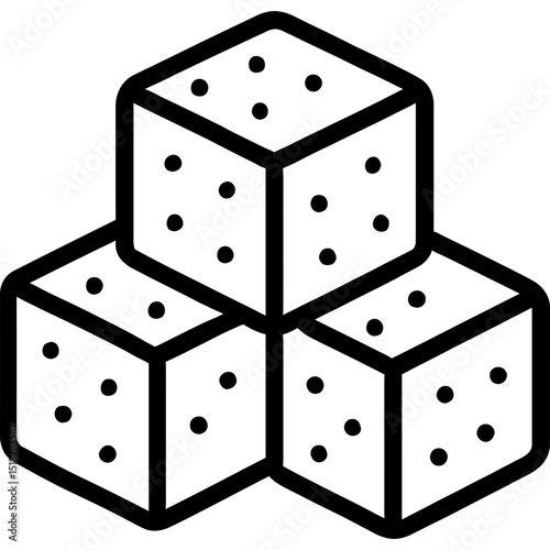 Minimalist sugar cubes icon