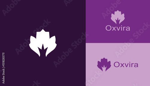 Elegant Flower Logo Design Purple and White Minimalist Branding