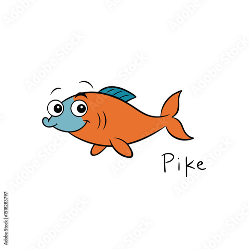 cartoon goldfish isolated on white