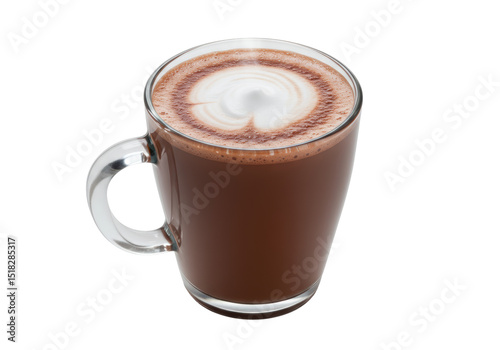 Obraz na plátně Isolated Glass Mug of Hot Chocolate with Foam
