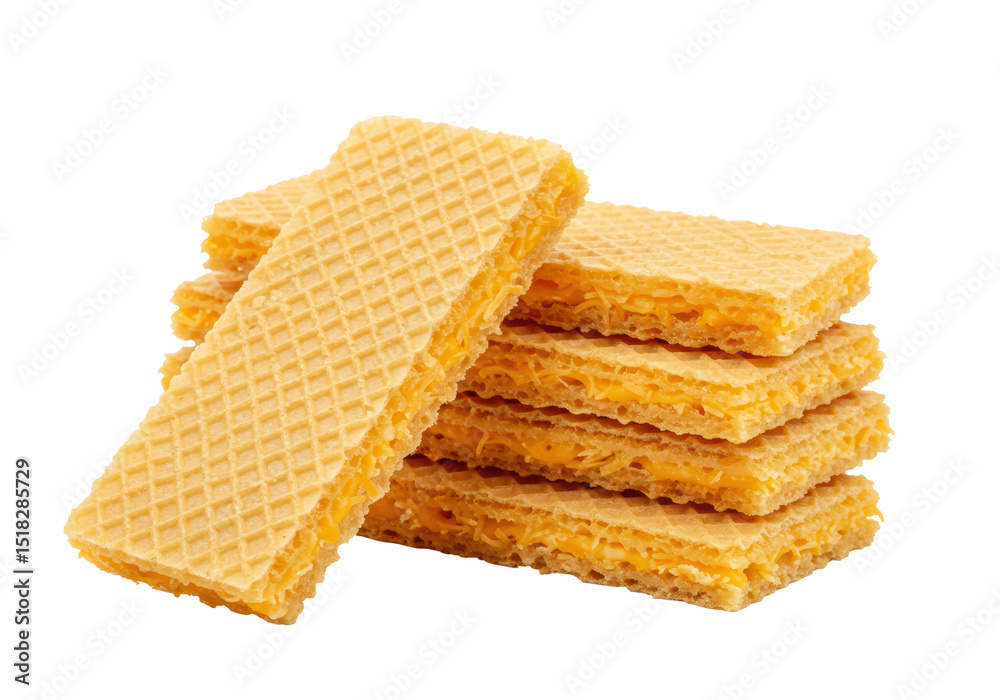 Isolated Stack of Crispy Waffle Cookies Isolated Stack of Crispy Waffle Cookies