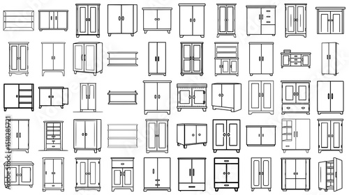 Line Art Collection of Cabinets and Storage Furniture