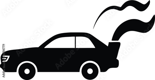 Silhouette of a Car Emitting Exhaust Fumes Illustrating Pollution and Environmental Concerns